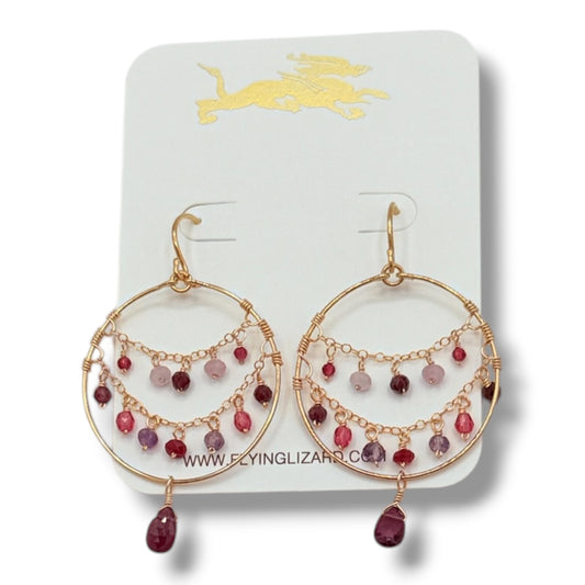 Ombre Gem Draped Hoops