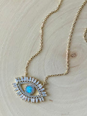 Opal Eyelash Necklace