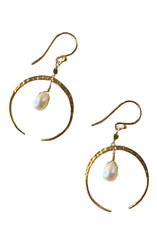 Crescent & Stone Earrings