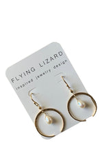 Crescent & Stone Earrings