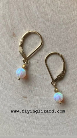 Round Opal earrings
