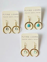 Crescent & Stone Earrings