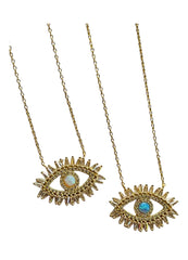 Opal Eyelash Necklace