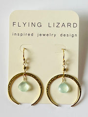 Crescent & Stone Earrings