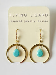 Crescent & Stone Earrings