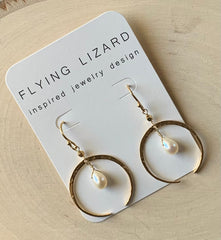 Crescent & Stone Earrings