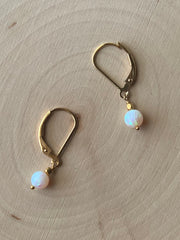 Round Opal earrings